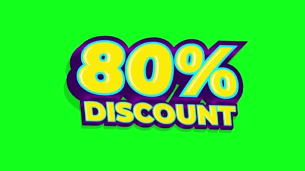 Percent Discount Sign Animation Video Loop Motion Graphic Background — Stock Video