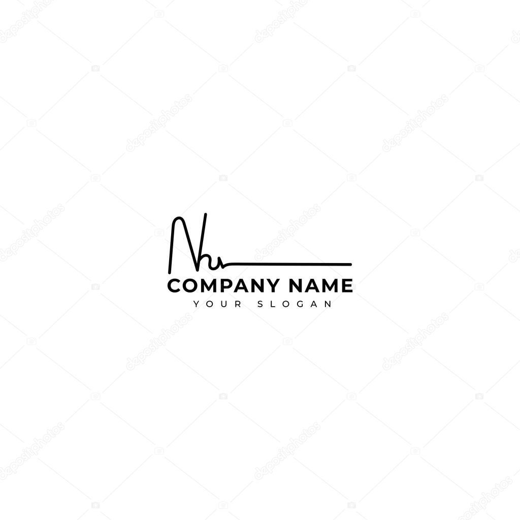 Nu Initial signature logo vector design