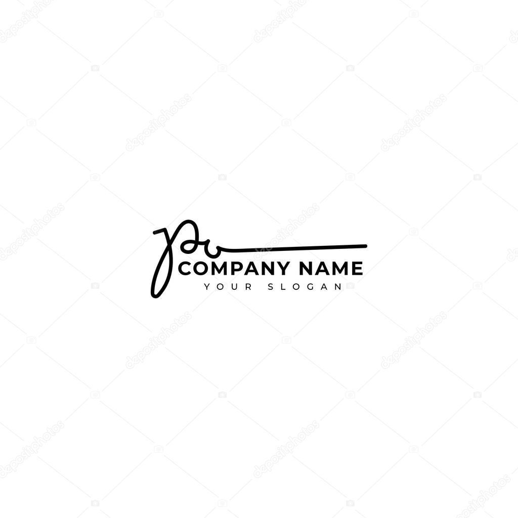 Pu Initial signature logo vector design