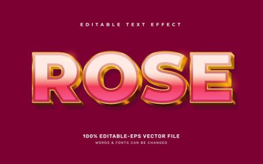 Altın gül düzenlenebilir metin efekti şablonu