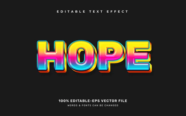 Stock vector Colorful hope chrome editable text effect template