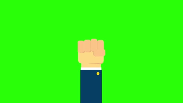 Animierte Hände Fäuste Schleifenbewegung Grafischer Hintergrund — Stockvideo