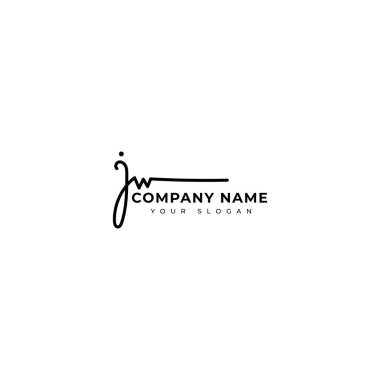 Jw İlk imzalı logo vektör tasarımı