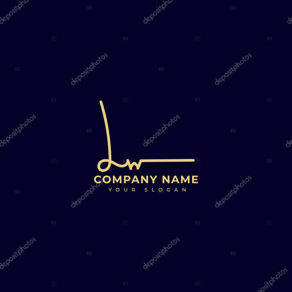 Lw Initial signature logo vector design