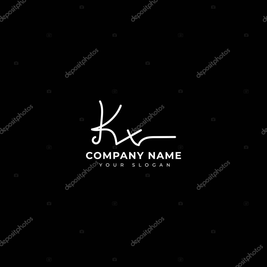 Kx Initial signature logo vector design
