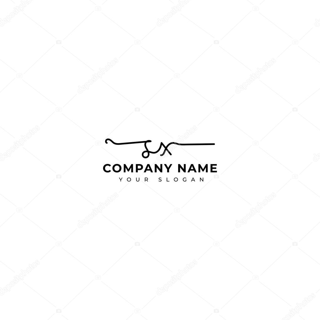 Sx Initial signature logo vector design