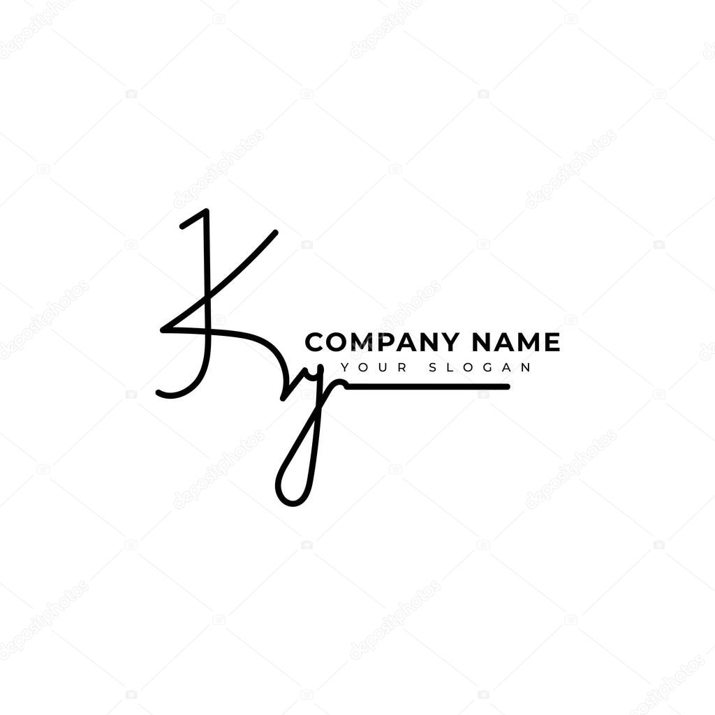 Ky Initial signature logo vector design