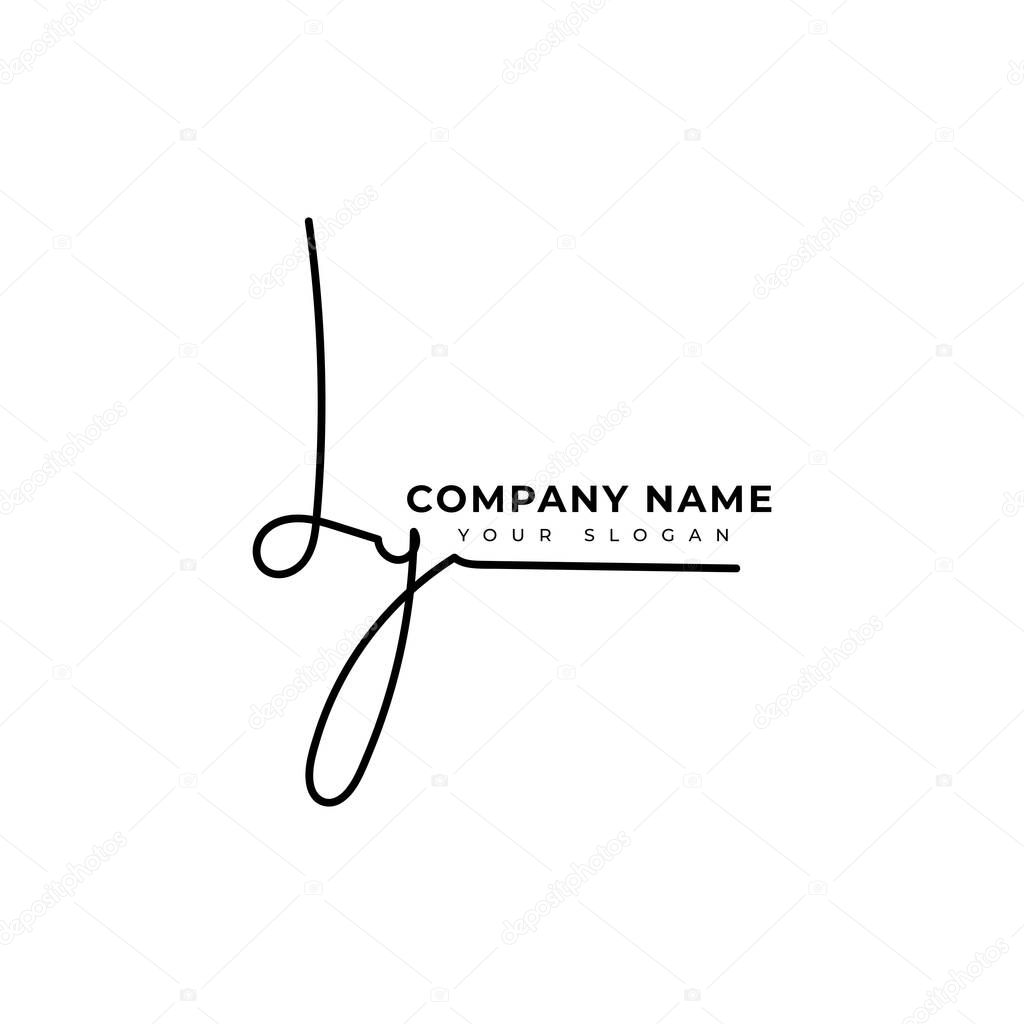 Ly Initial signature logo vector design