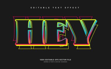 Hey, düzenlenebilir metin efekti şablonu