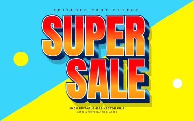 Super sale editable text effect template clipart
