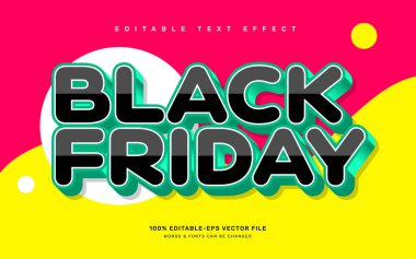 Kara Cuma İndirimli Metin Efekti Şablonu