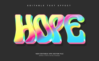 Renkli Umut metin efekti, moda düzenlenebilir metin efekti