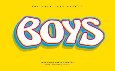 Boys editable text effect templat clipart