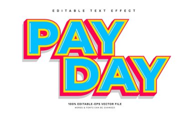 Ödeme günü düzenlenebilir metin efekti şablonu