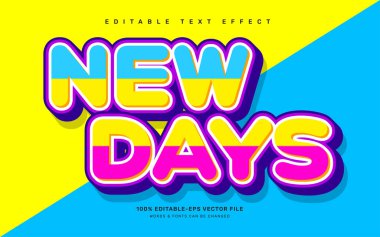 New Days editable text effect template clipart