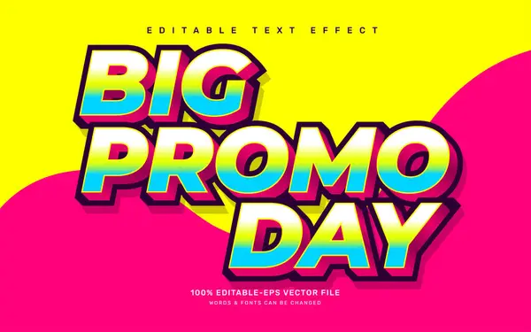 stock vector Big promo day editable text effect template