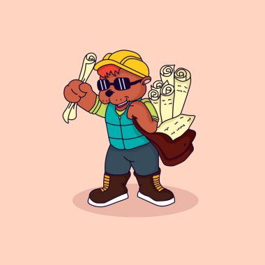 Kumaş, tekstil ve baskı için mimar vektör çizimi olarak Şirin Köpek