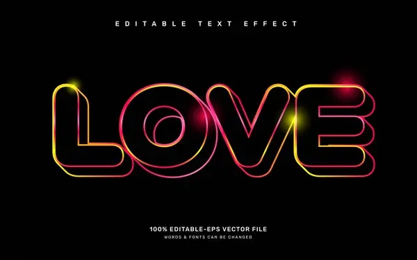 Stock vector Love editable text effect template