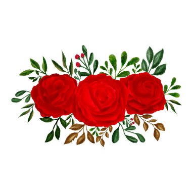 Suluboya çiçek ve yapraklar