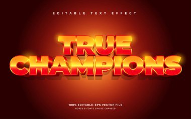 Gerçek şampiyonlar düzenlenebilir metin efekti şablonu