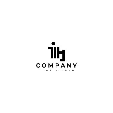 Modern Harf ih logo vektör tasarım şablonu
