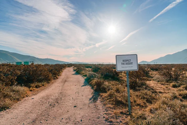 Respeite Sinal Deserto Área Cabazon Perto Palm Springs Califórnia — Fotografia de Stock