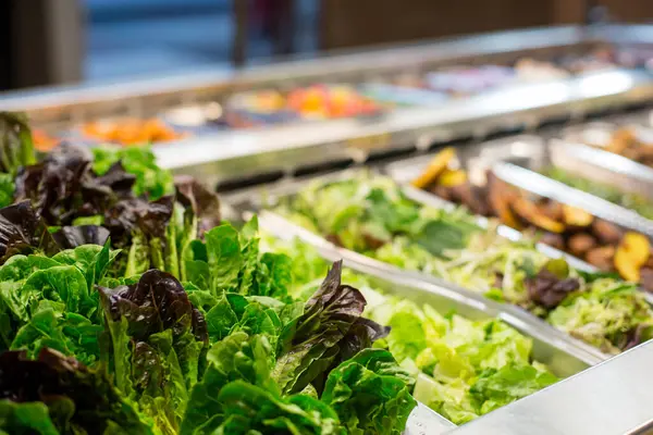 Close-up of Romaine Lettuce at a salad bar