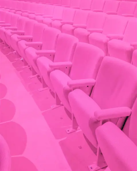 Boş pembe tiyatro koltukları.