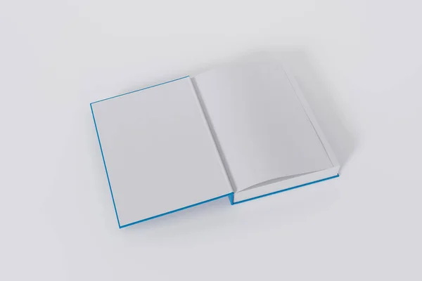 Libros Azules Abiertos Aislados Sobre Fondo Blanco Con Espacio Copia — Foto de Stock