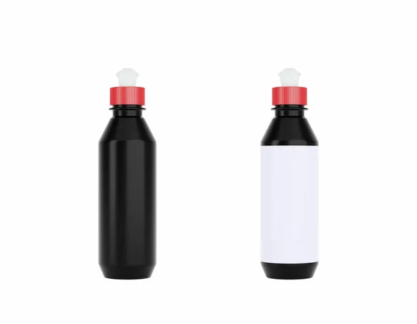 Bottiglie Plastica Sullo Sfondo Bianco — Foto Stock
