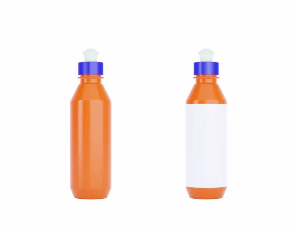 Bottiglie Plastica Sullo Sfondo Bianco — Foto Stock