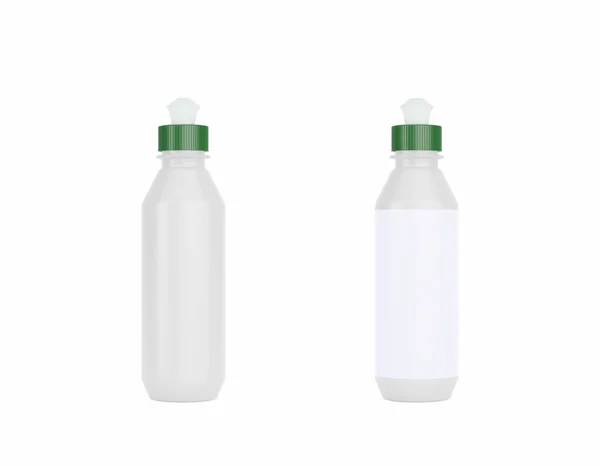 Botellas Plástico Sobre Fondo Blanco —  Fotos de Stock