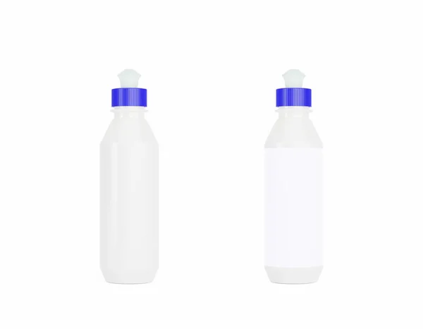 Botellas Plástico Sobre Fondo Blanco —  Fotos de Stock