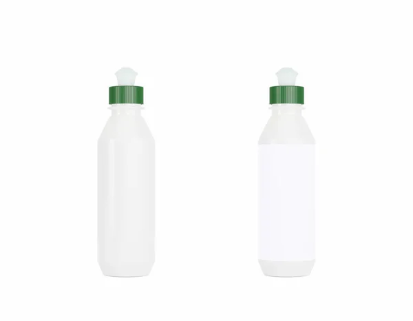 Botellas Plástico Sobre Fondo Blanco — Foto de Stock