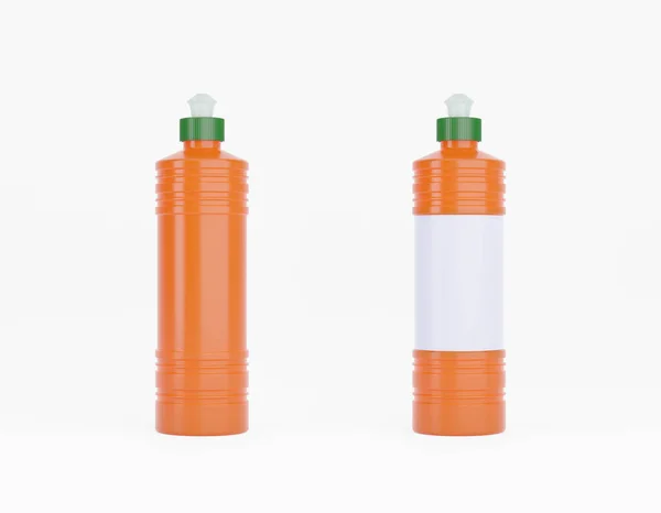 Plast Flaskor Mot Vit Bakgrund — Stockfoto
