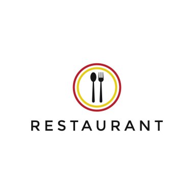 kaşık ve çatal sembolü grafik vektör çizimi restoran logosu için harika