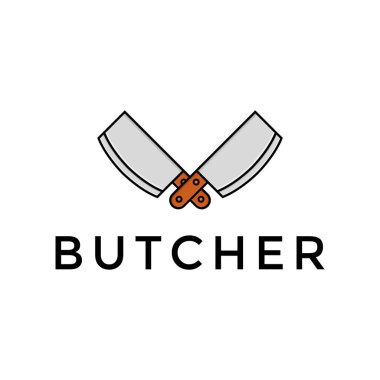 Kasap bıçağı düz logosu.