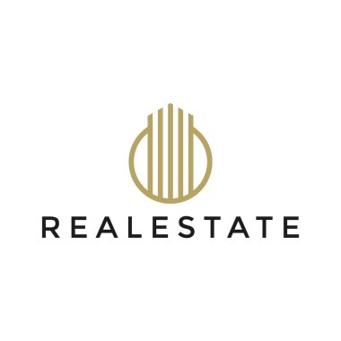 Yaratıcı Kule Binası Konsept Logo Tasarım Şablonu