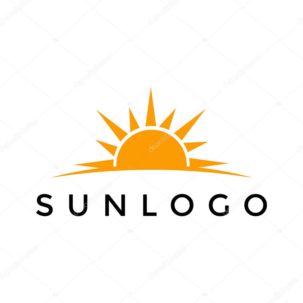 Simple sun logo design template