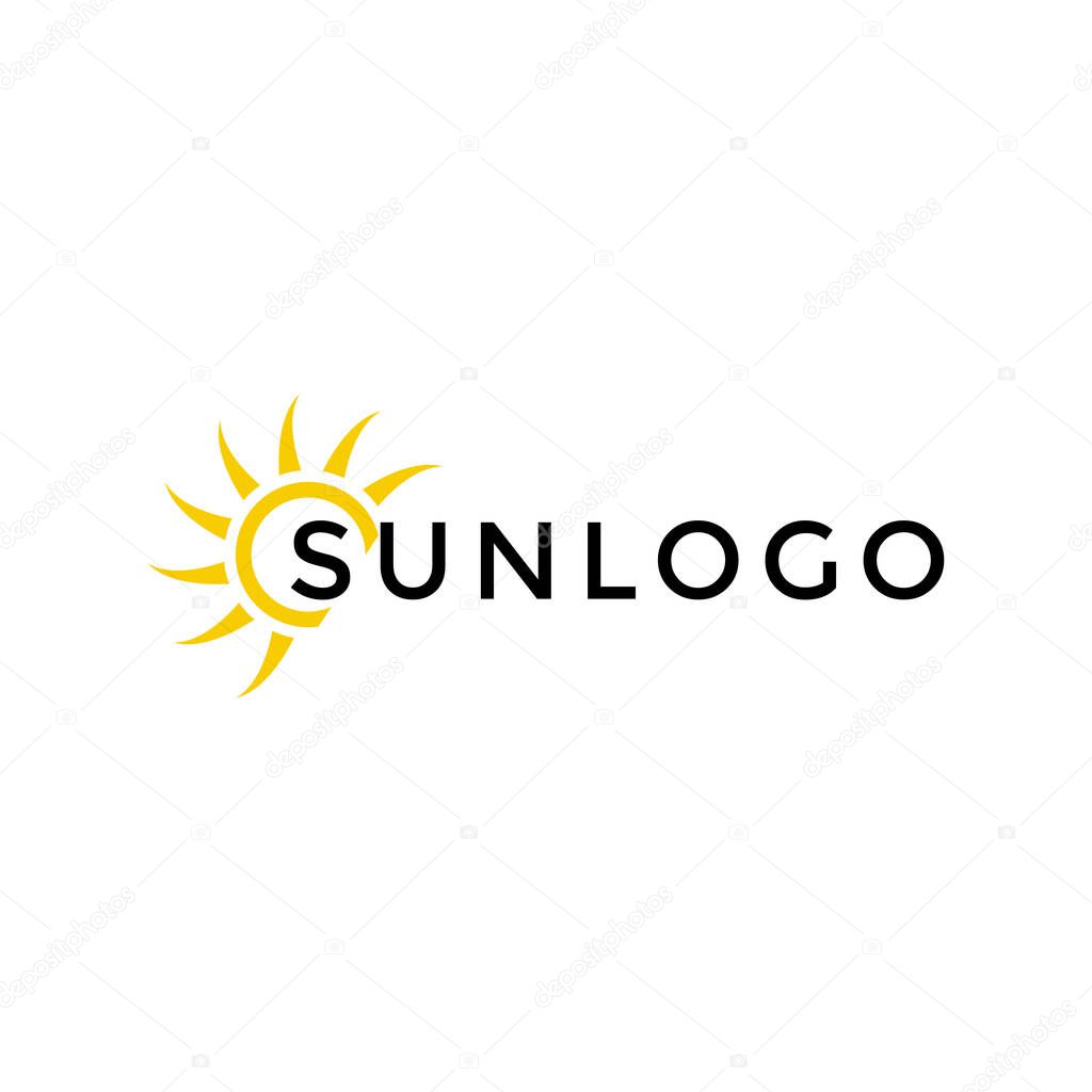 Simple sun logo design template