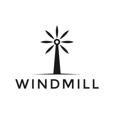 Basit yel değirmeni logo tasarımı şablonu