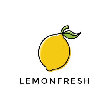meyve limon taze çizgileri sanat renkli logo tasarım vektör simgesi resimleme