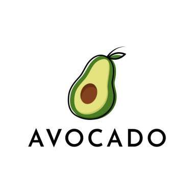 meyve avokado taze çizgiler sanat renkli logo tasarım vektör simgesi illüstrasyonu
