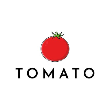 sebze domates taze çizgileri sanat renkli logo tasarım vektör simgesi resimleme