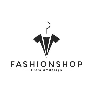 Logo tasarım vektörü için elbise askısı