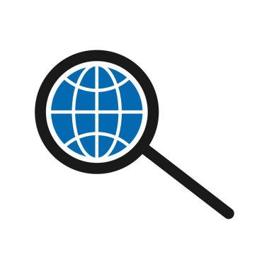 Küre ve arama simgesi kavramına sahip modern logo