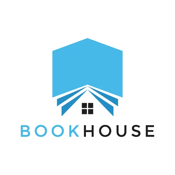 Buch Und Haus Für Logodesign Konzept — Stockvektor