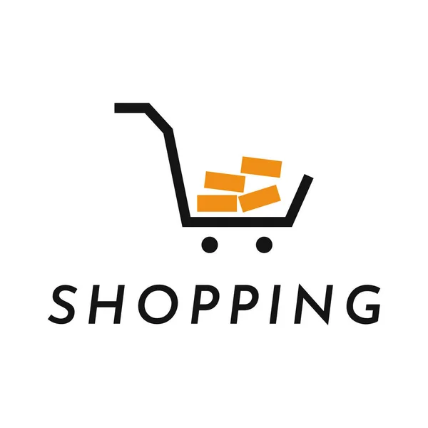 Cart Logo Shopping Design Shape Symbol Sign Vector Commerce Logo — Stock Vector