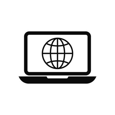 beyaz arkaplanda internet üzerindeki dünya simgesi