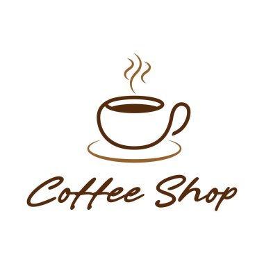 Bir fincan kahve dükkanı logosu tasarım fikri